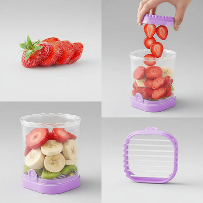 8-Blade Fruit Slicer – Easy-to-Use Strawberry Cutter for Quick Fruit Salads