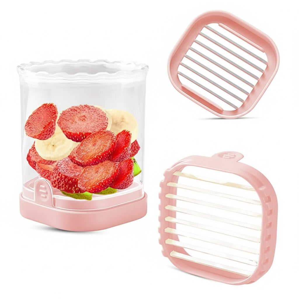 8-Blade Fruit Slicer – Easy-to-Use Strawberry Cutter for Quick Fruit Salads