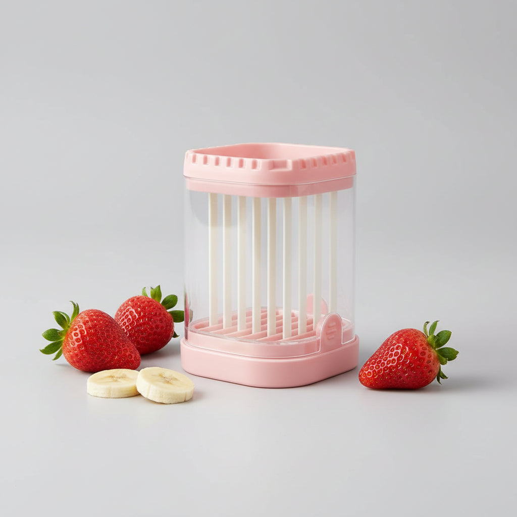 8-Blade Fruit Slicer – Easy-to-Use Strawberry Cutter for Quick Fruit Salads