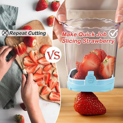 8-Blade Fruit Slicer – Easy-to-Use Strawberry Cutter for Quick Fruit Salads