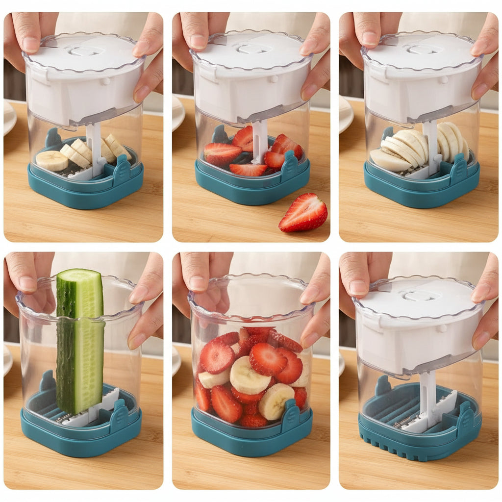 8-Blade Fruit Slicer – Easy-to-Use Strawberry Cutter for Quick Fruit Salads
