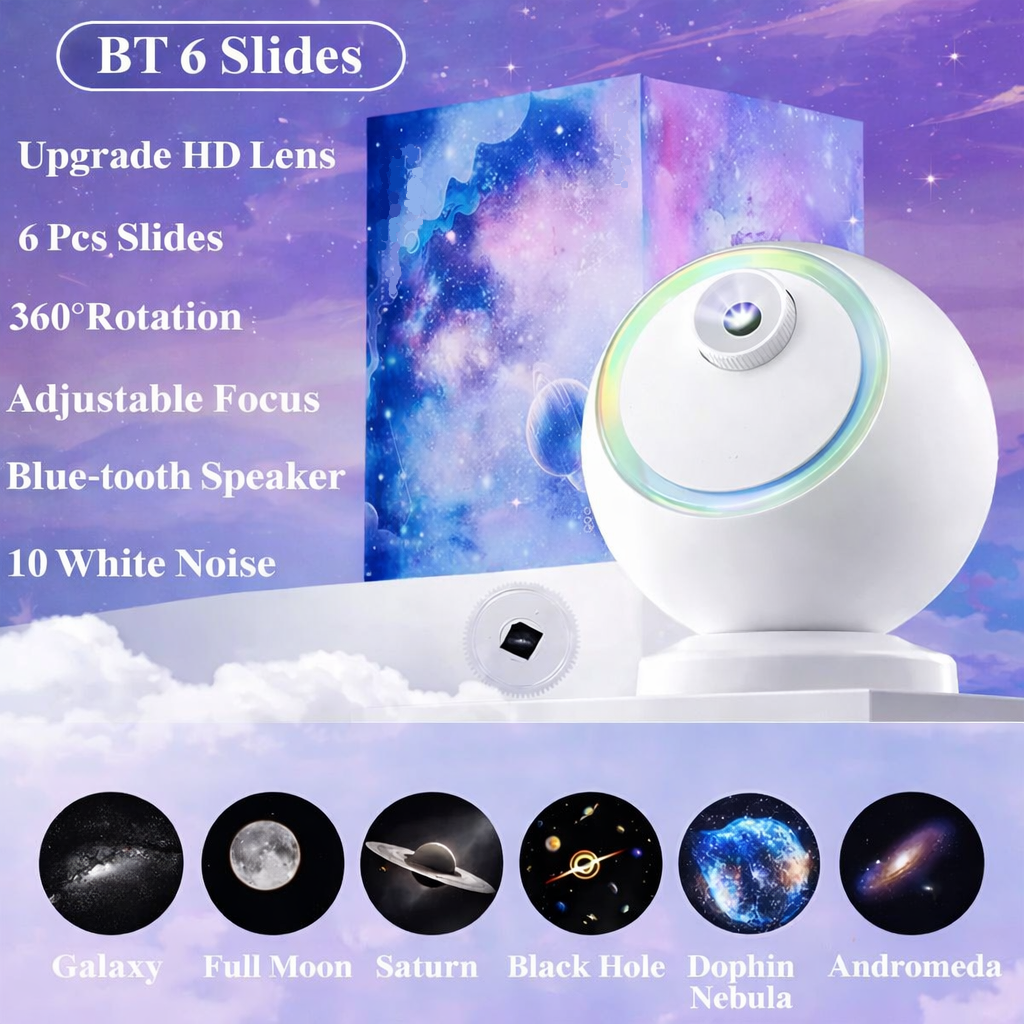 Bluetooth Star Projector Night Light — Rotating Galaxy LED Lamp