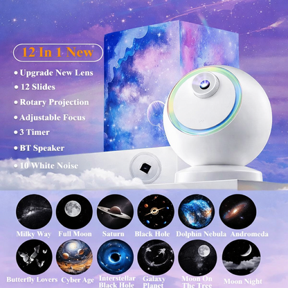 Bluetooth Star Projector Night Light — Rotating Galaxy LED Lamp