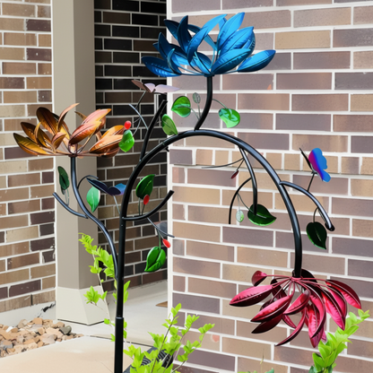Colorful Butterfly Design Wind Chime - Outdoor Garden Spinner Decor