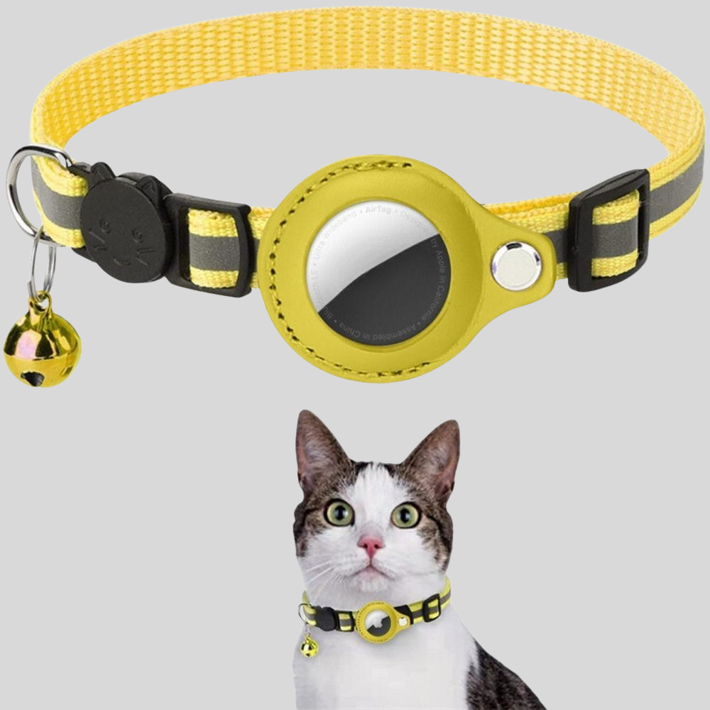 GPS Cat Collar with Reflective Safety, Breakaway Clip and Adjustable Strap