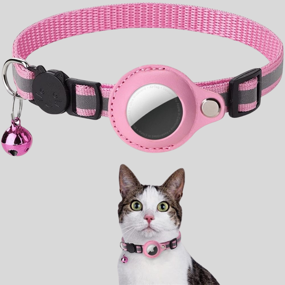 GPS Cat Collar with Reflective Safety, Breakaway Clip and Adjustable Strap