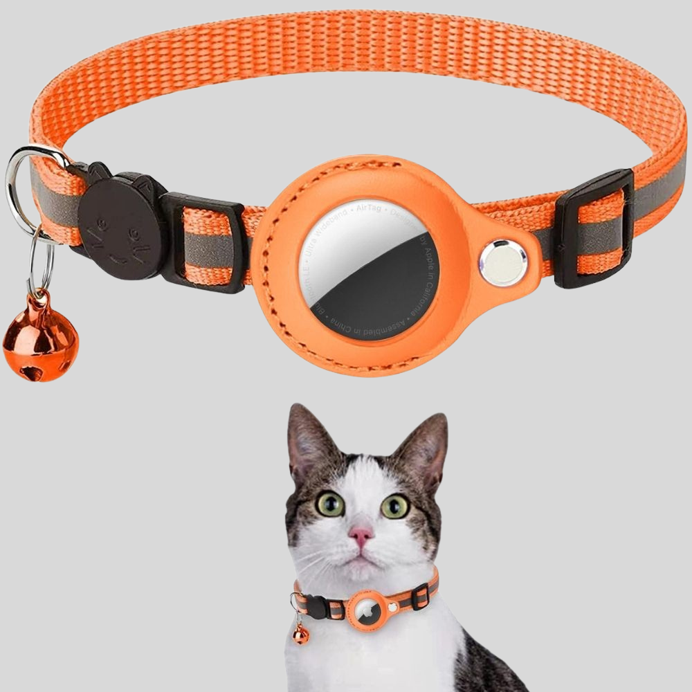 GPS Cat Collar with Reflective Safety, Breakaway Clip and Adjustable Strap