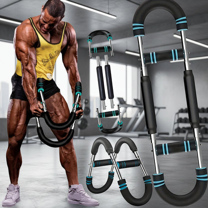 Adjustable Resistance Bands Chest Trainer – Steel Arm Exerciser for Upper Body Strength