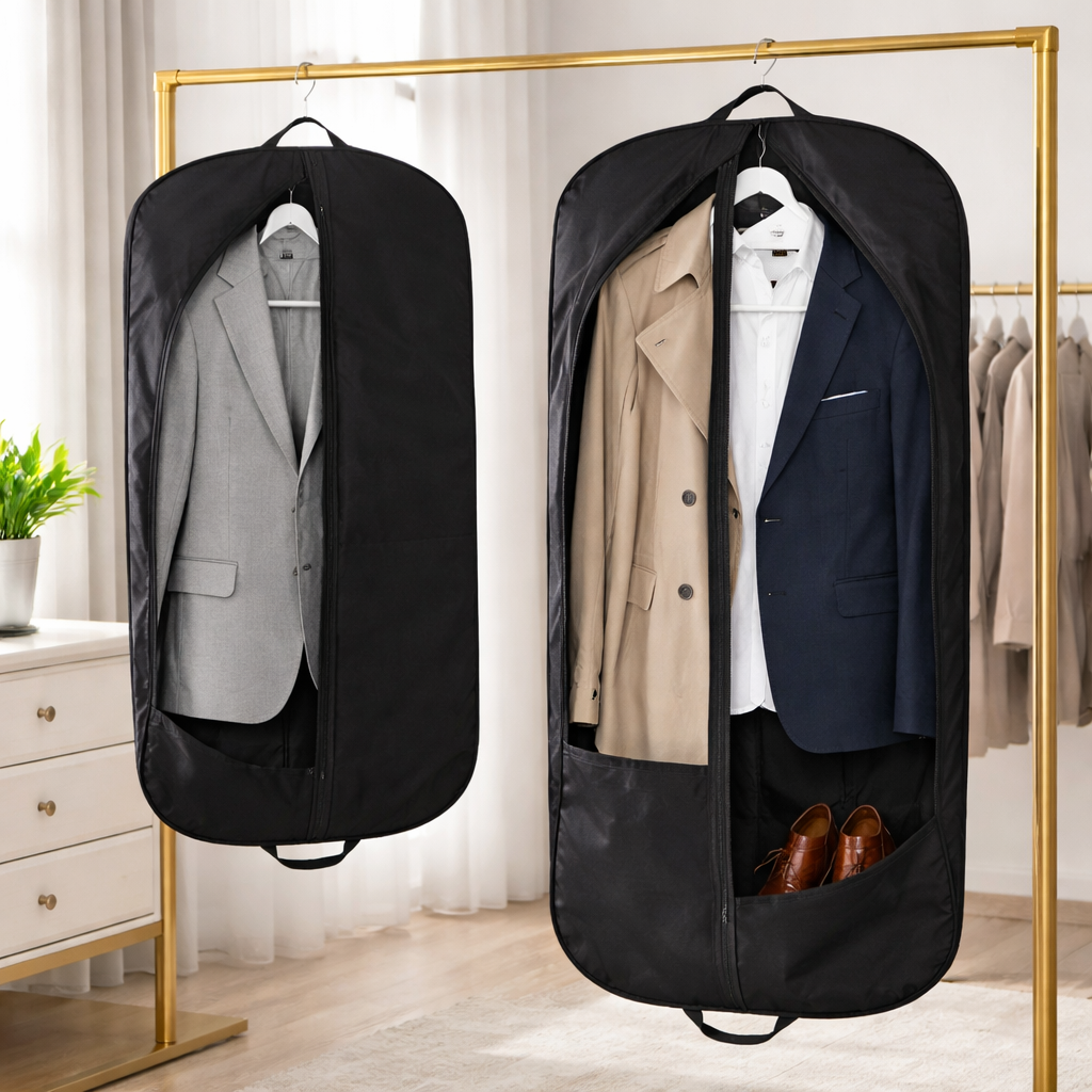 Gusseted Garment Bag – Suit Carrier & Travel Organizer Case for Easy Storage
