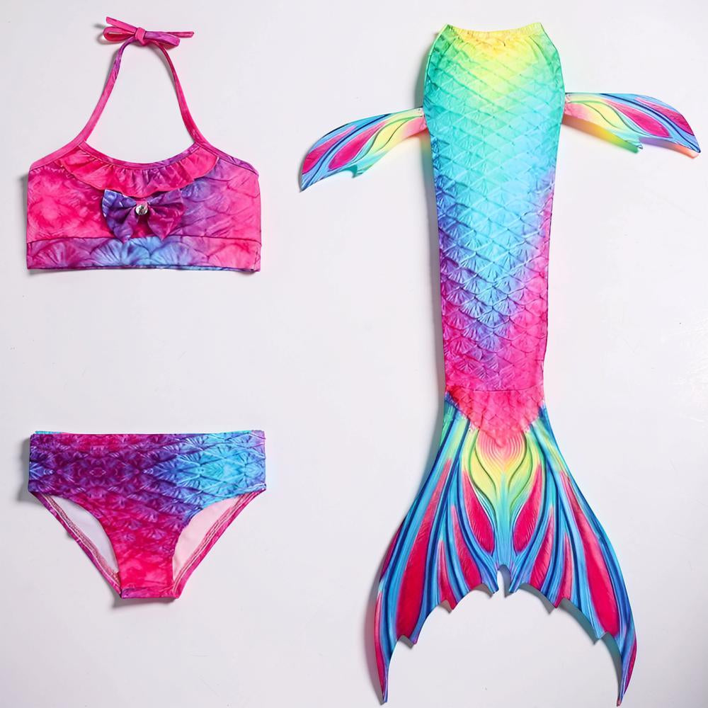 Girls' Mermaid Swimsuit — Three-Piece Tail Costume Set