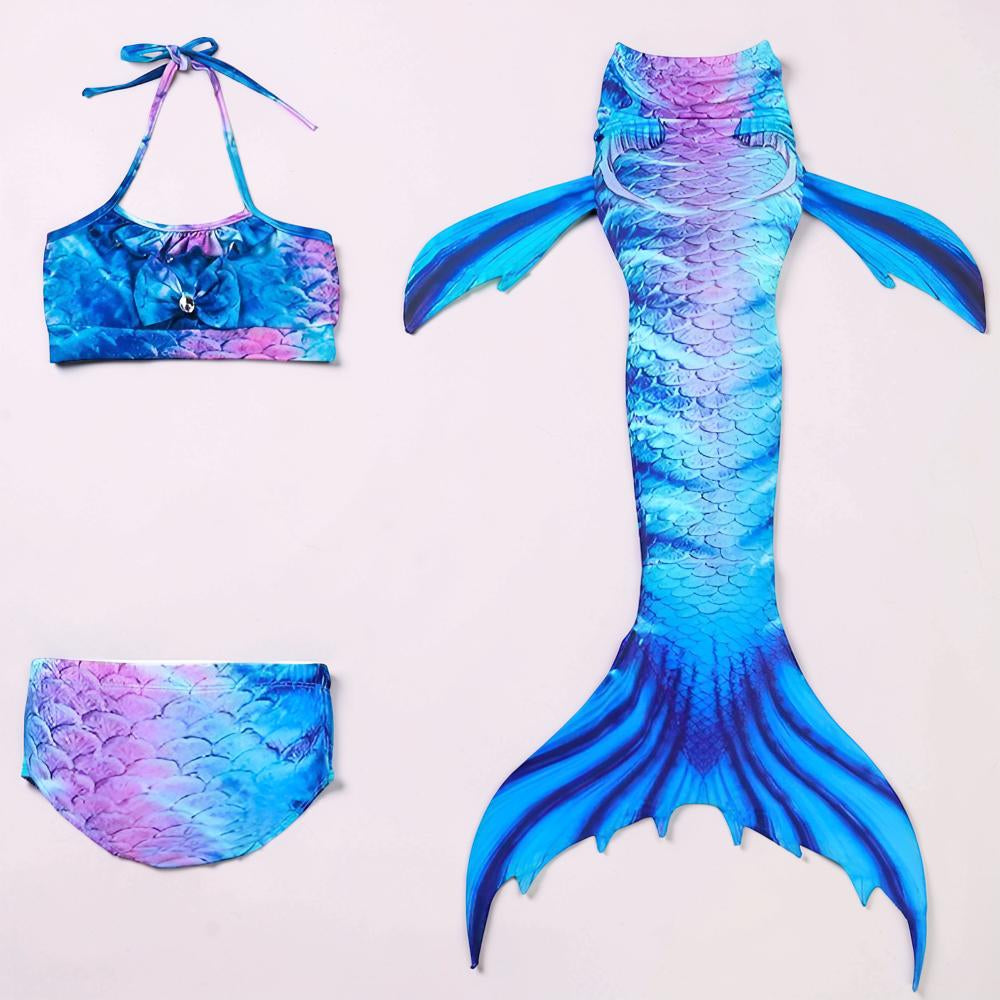 Girls' Mermaid Swimsuit — Three-Piece Tail Costume Set