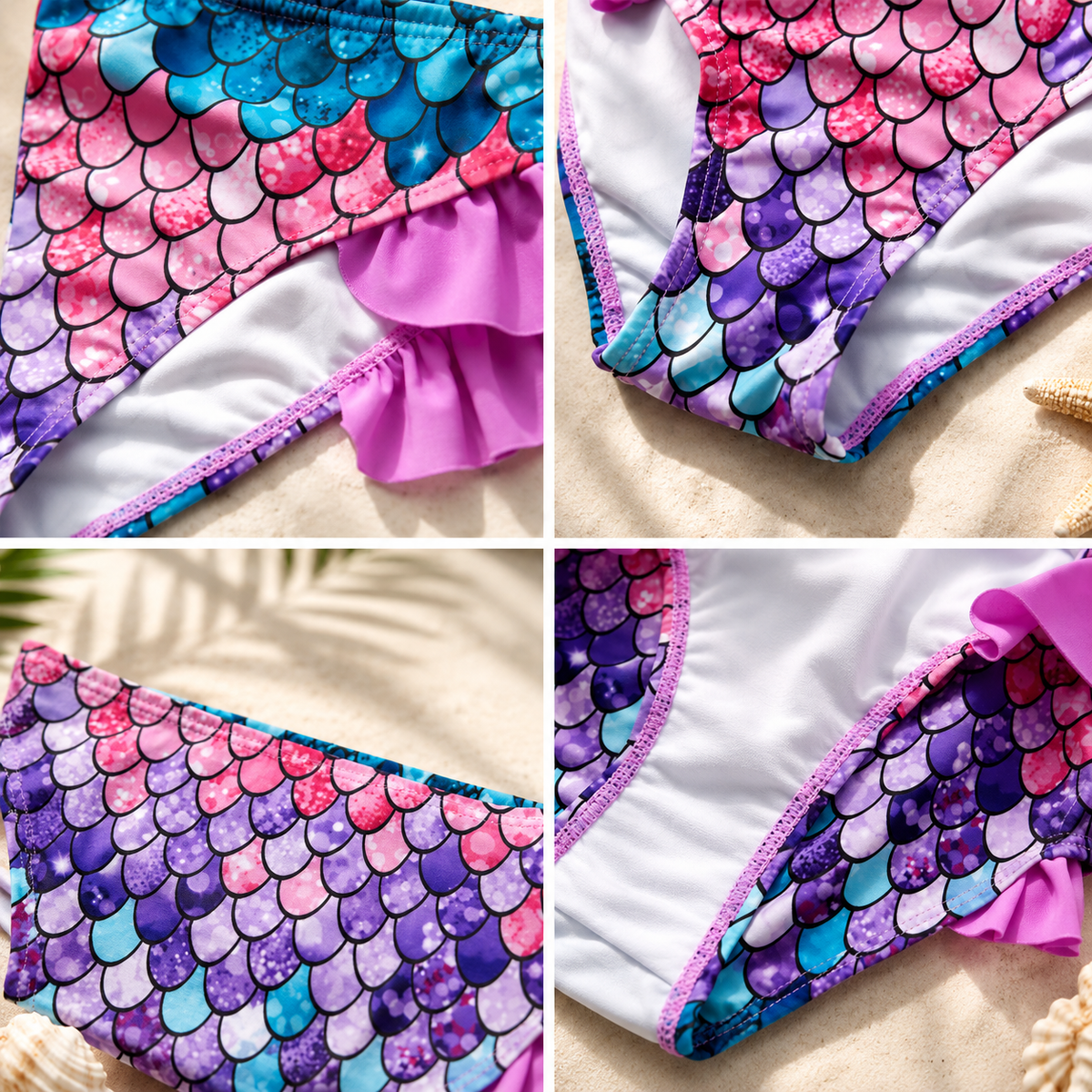 Girls' Two-Piece Ruffle Bikini Swimsuit for Kids - Cute