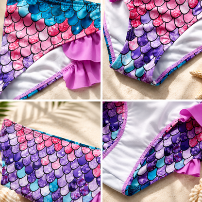 Girls' Two-Piece Ruffle Bikini Swimsuit for Kids - Cute