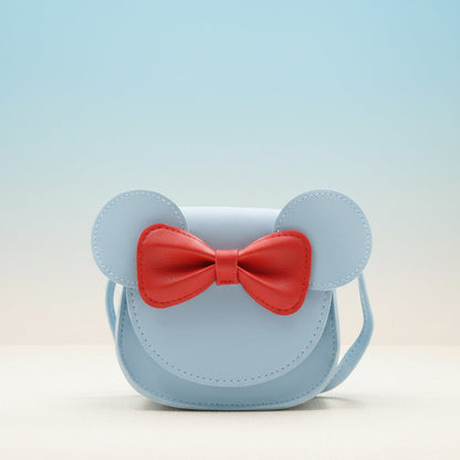 Girls' Cute Mouse Crossbody Bag with Bow - Mini PU Leather Handbag