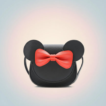 Girls' Cute Mouse Crossbody Bag with Bow - Mini PU Leather Handbag