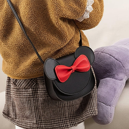 Girls' Cute Mouse Crossbody Bag with Bow - Mini PU Leather Handbag