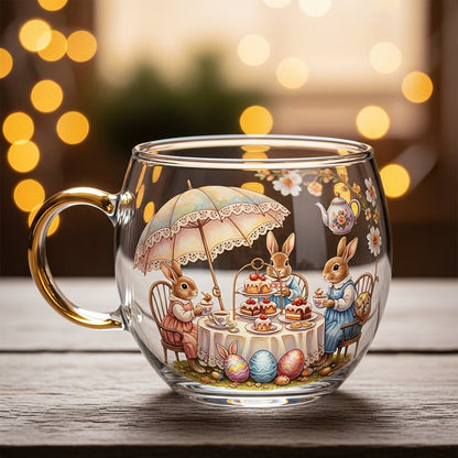 Christmas Glass Mug with Winter Motifs - Festive Cup for Hot Beverages