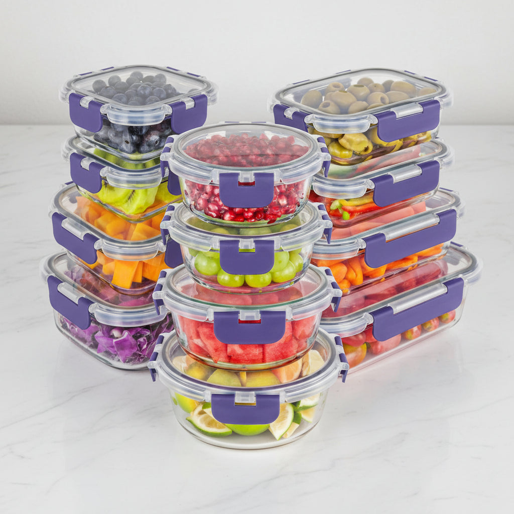 Airtight Borosilicate Glass Food Storage Containers – Meal-Prep Set