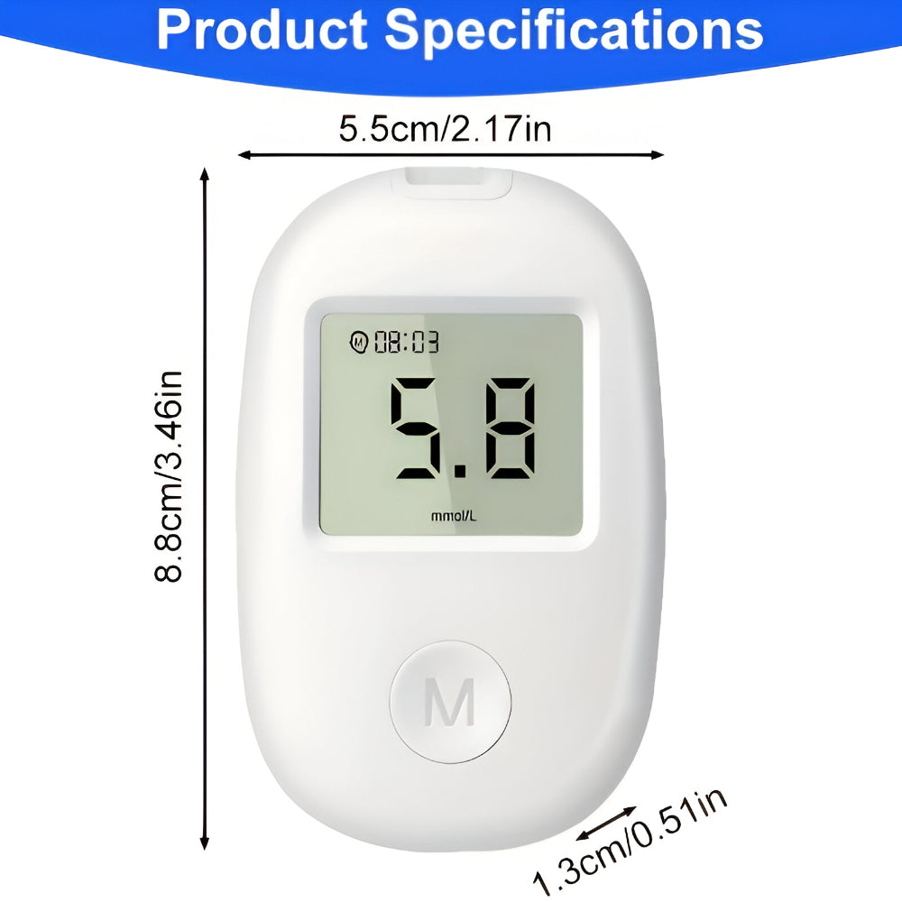 Digital Glucose Monitor Kit - Easy-to-Use Blood Sugar Test Meter Device