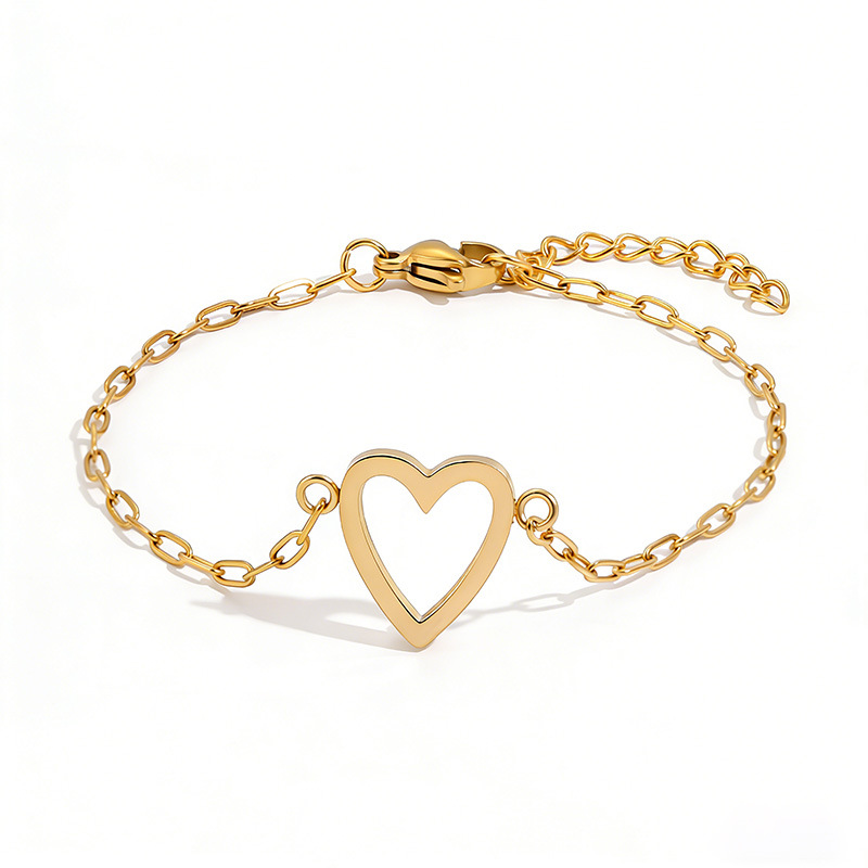 Adjustable Heart Chain Bracelet – Matching Couple Jewelry