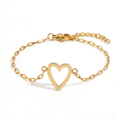 Adjustable Heart Chain Bracelet – Matching Couple Jewelry