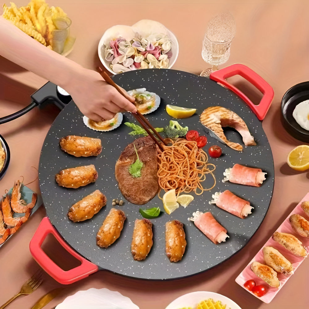 Cast Iron Grill Pan - Smokeless Indoor Griddle for Perfect Home Grilling