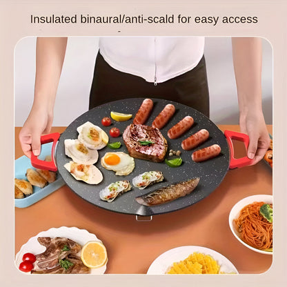 Cast Iron Grill Pan - Smokeless Indoor Griddle for Perfect Home Grilling