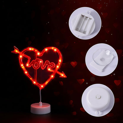 Battery-Powered LED Heart Window Lights with Suction Cups – Romantic Home Decor