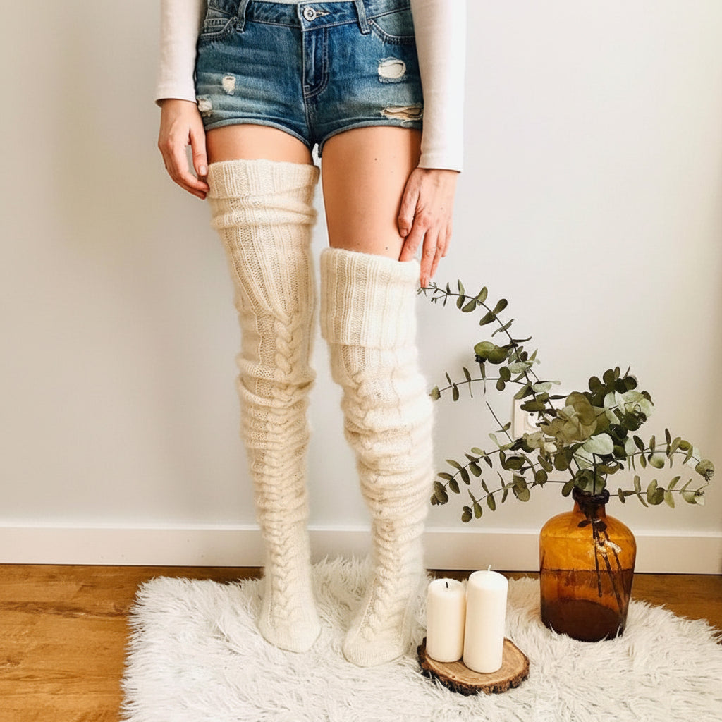Cozy Knee-High Winter Stockings - Warmth and Comfort