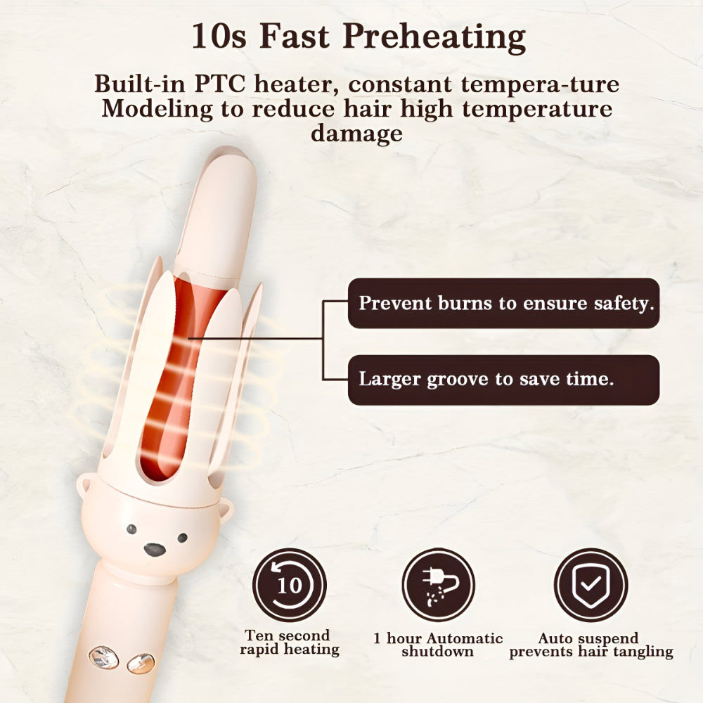 Automatic Rotating Ceramic Hair Curler - Easy Styling Curling Iron for Effortless Beachy Waves