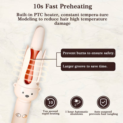 Automatic Rotating Ceramic Hair Curler - Easy Styling Curling Iron for Effortless Beachy Waves