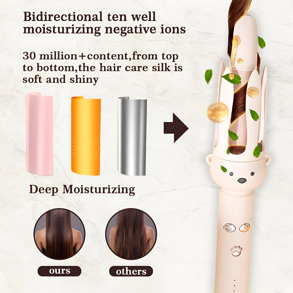 Automatic Rotating Ceramic Hair Curler - Easy Styling Curling Iron for Effortless Beachy Waves