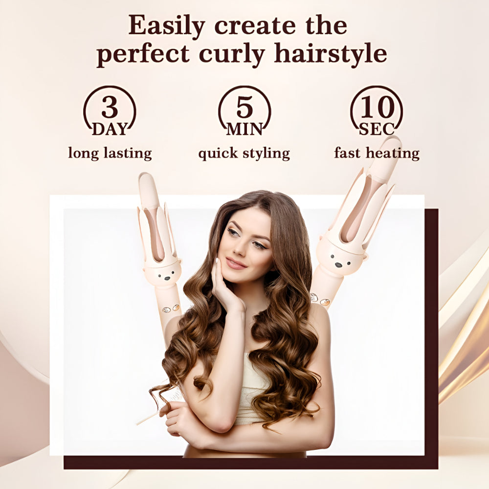 Automatic Rotating Ceramic Hair Curler - Easy Styling Curling Iron for Effortless Beachy Waves