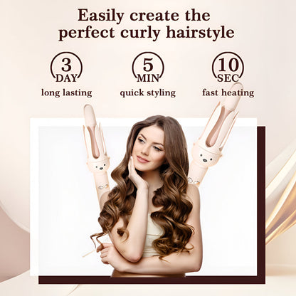 Automatic Rotating Ceramic Hair Curler - Easy Styling Curling Iron for Effortless Beachy Waves