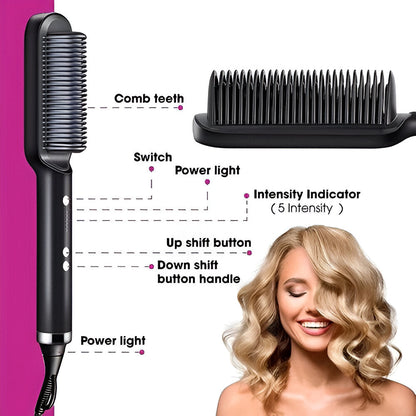 Heated Hair Straightening Comb – Fast, Salon-Quality Styling Brush