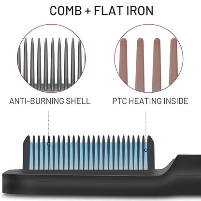 Heated Hair Straightening Comb – Fast, Salon-Quality Styling Brush