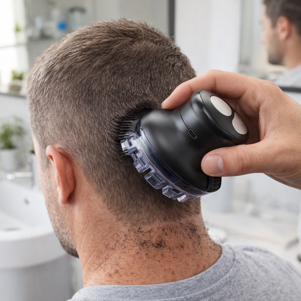 Cordless Hair Clipper & Electric Trimmer – 360° Safe Head Shaver