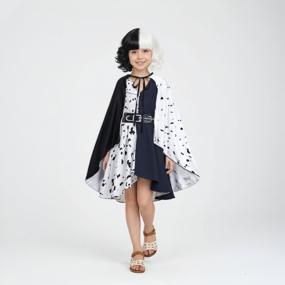Dalmatian Halloween Costume Dress with Cape - Cosplay