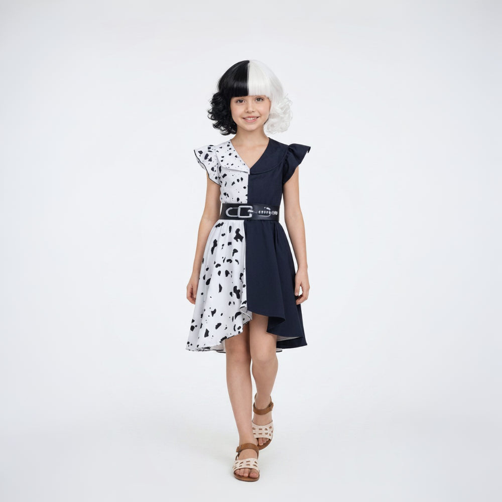 Dalmatian Halloween Costume Dress with Cape - Cosplay