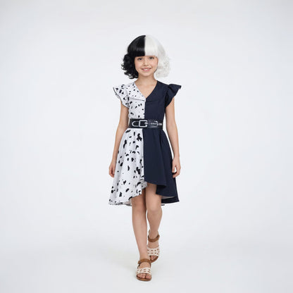 Dalmatian Halloween Costume Dress with Cape - Cosplay
