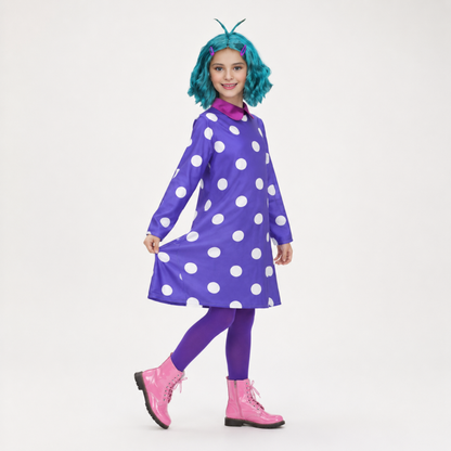 Glam Polka Dot Halloween Dress with Wig – Complete Cosplay