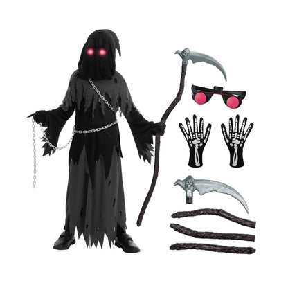 Halloween Grim Reaper Hooded Robe Costume Set – Spooky,