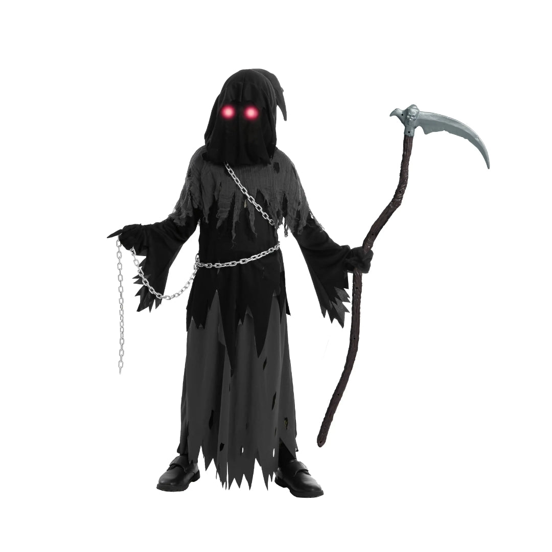 Halloween Grim Reaper Hooded Robe Costume Set – Spooky,