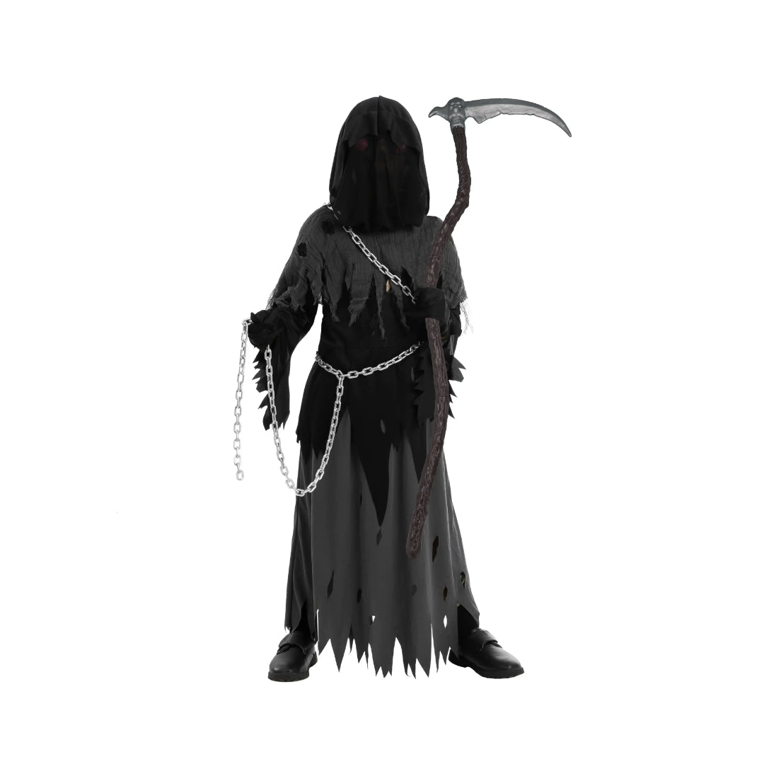Halloween Grim Reaper Hooded Robe Costume Set – Spooky,