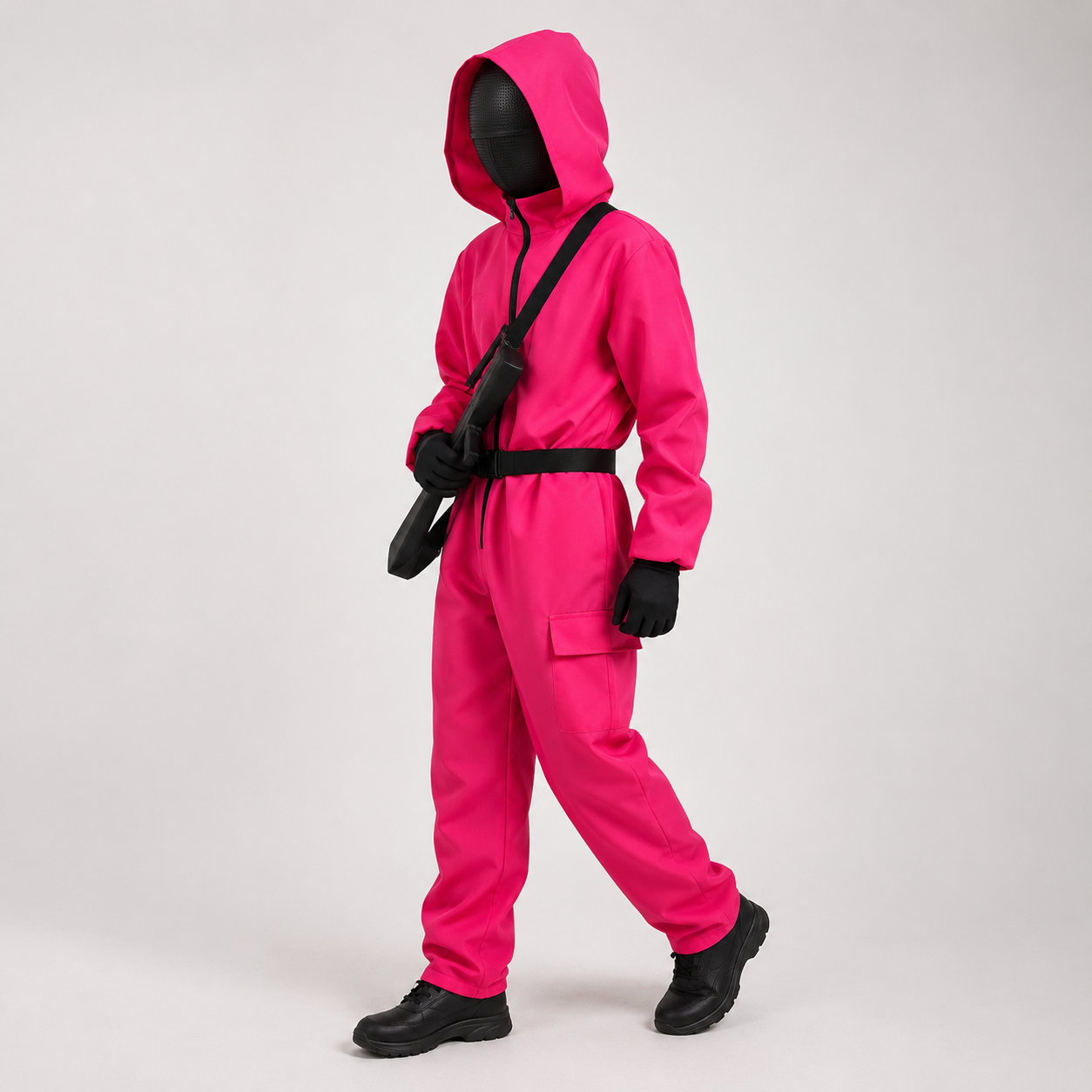 Complete Halloween Costume: Hooded Jumpsuit with Mask -