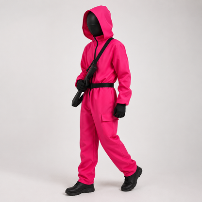 Complete Halloween Costume: Hooded Jumpsuit with Mask -