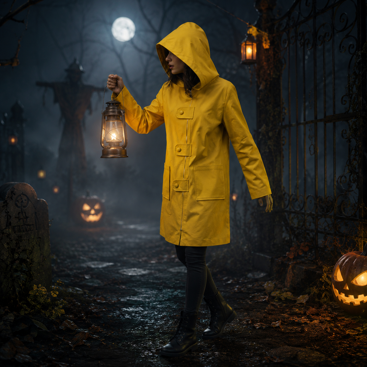 Halloween Hooded Raincoat - Cosplay Jacket for Costumes