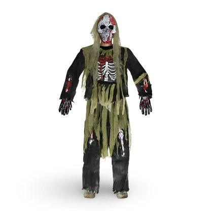 Halloween Skeleton Zombie Mask & Costume Set – Complete