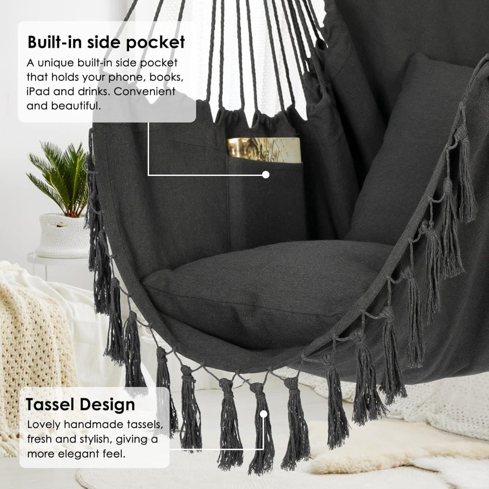 Cozy Hammock Chair Swing — Indoor & Outdoor Hanging Seat