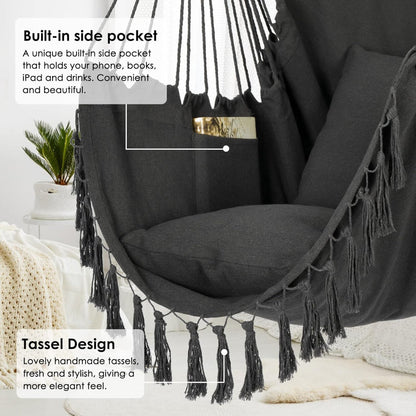 Cozy Hammock Chair Swing — Indoor & Outdoor Hanging Seat